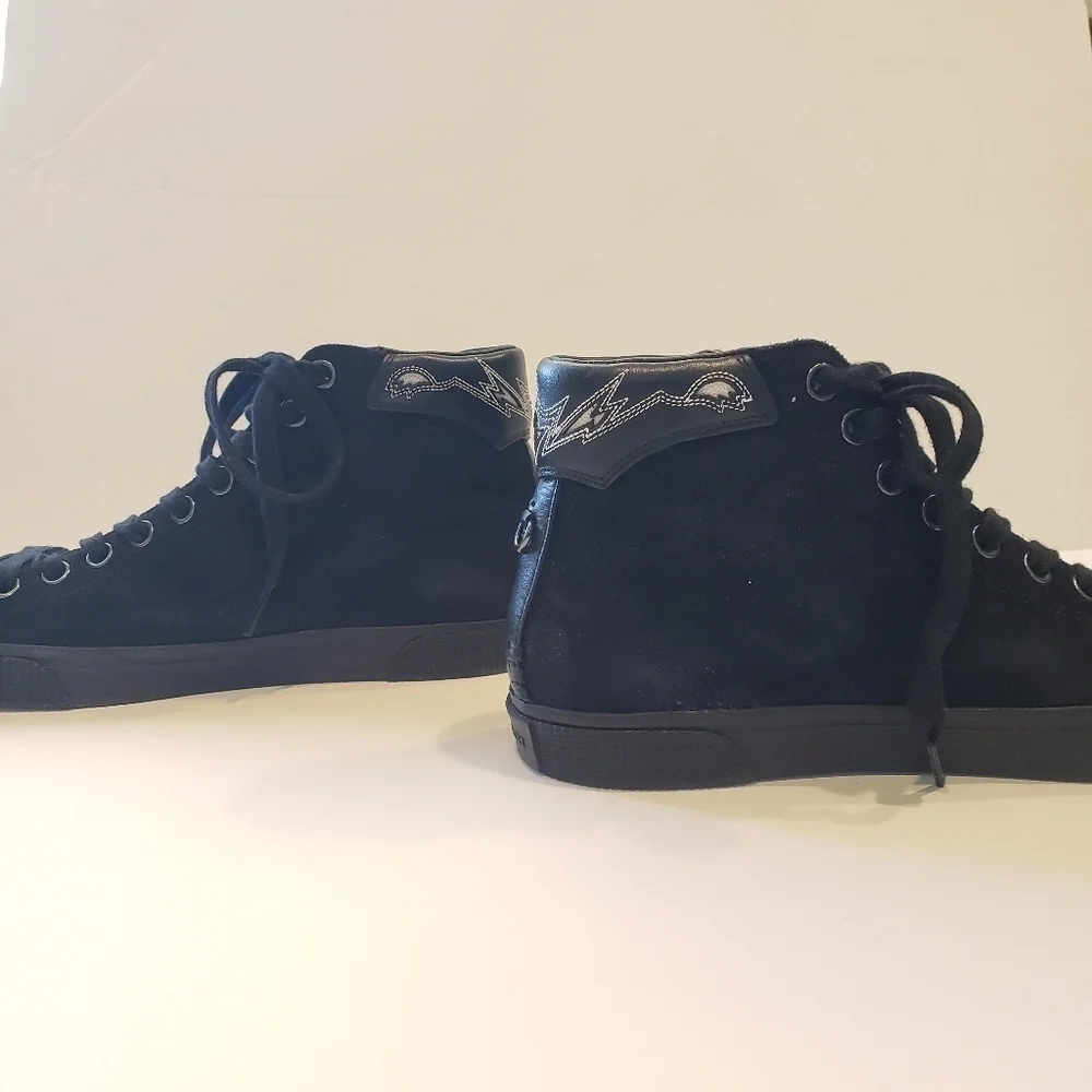 Coach Black Suede High Top Shoes Tassel Sneakers